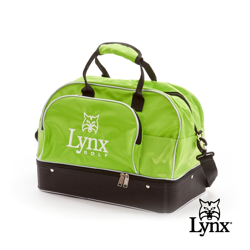 【Lynx Golf】山貓刺繡硬底式旅行外袋/運動衣物袋-綠色