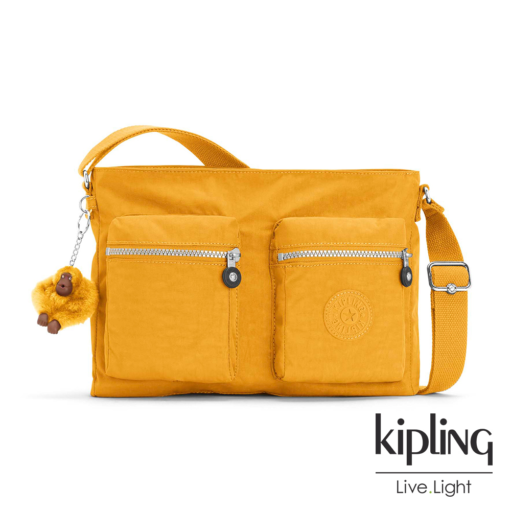 Kipling 亮眼芥末黃側背包-CORALIE