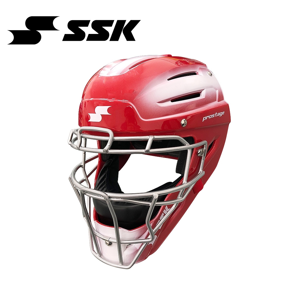 SSK    少年用全罩式捕手面罩   紅/白   HJ2001-2010