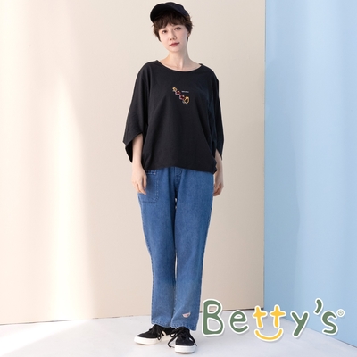 betty’s貝蒂思　超Q水果繡線中腰牛仔褲 (牛仔藍)