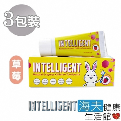 海夫健康生活館 iintelligent 因特力淨 兒童 酵素牙膏 草莓 40gx3入