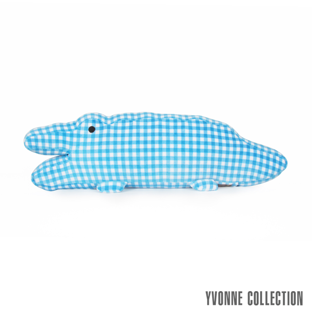 Yvonne Collection鱷魚造型長抱枕-藍格