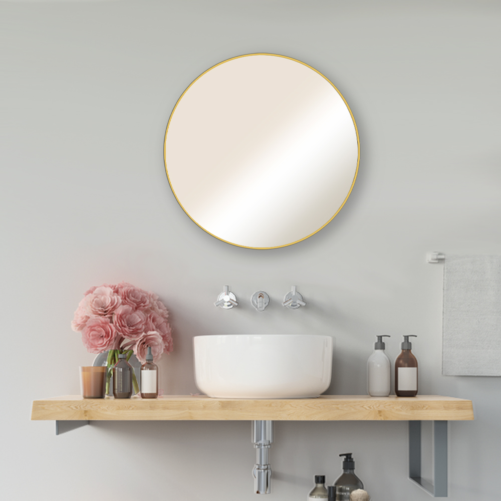 鋁框鏡系列-圓鏡-鈦金 60x60cm