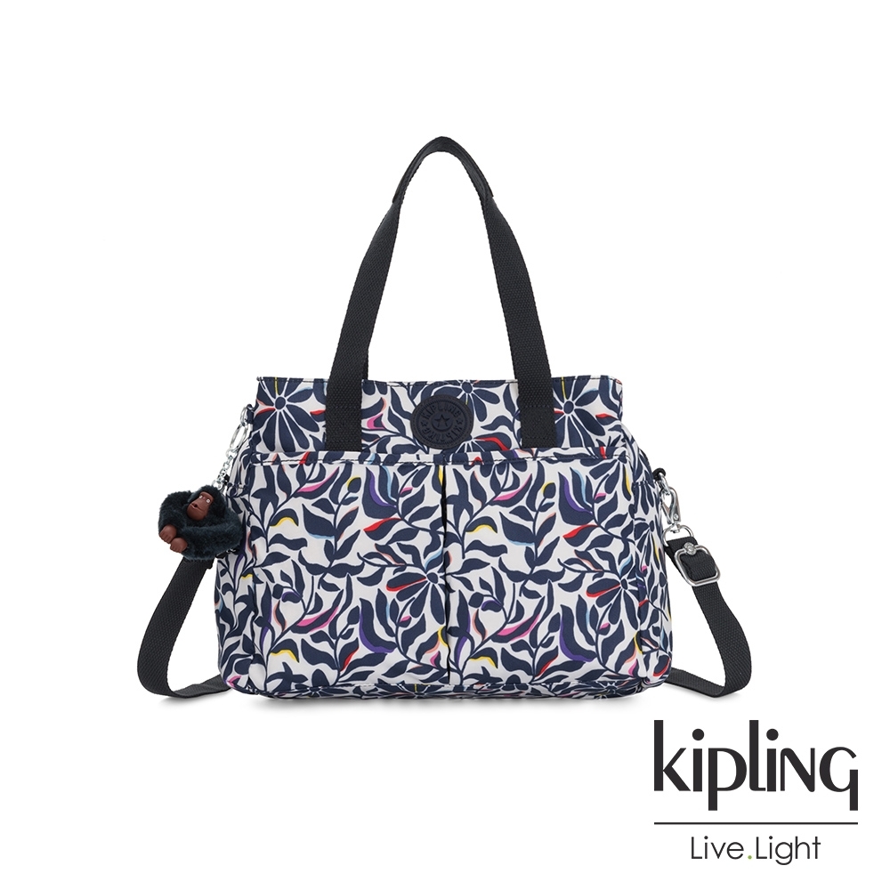 Kipling 舞動炫彩點綴花卉大容量手提兩用包-KENZIE