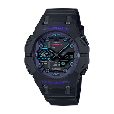 CASIO卡西歐 G-SHOCK 藍牙 科幻時尚 神秘黑 碳纖維核心防護 GA-B001CBR-1A_46mm