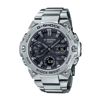 CASIO卡西歐 G-SHOCK 藍牙 太陽能電力 碳纖維核心防護 輕薄升級 GST-B400D-1A_49.6mm