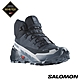 官方直營 Salomon 女 CROSS HIKE 2 Goretex 中筒登山鞋 野跑鞋 碳黑/火石灰/珍珠藍 product thumbnail 2