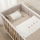 酷咕鴨 KUKU PLUS原木嬰兒床+床墊+寢具六件組(淺茶/灰米/雲藍) product thumbnail 2
