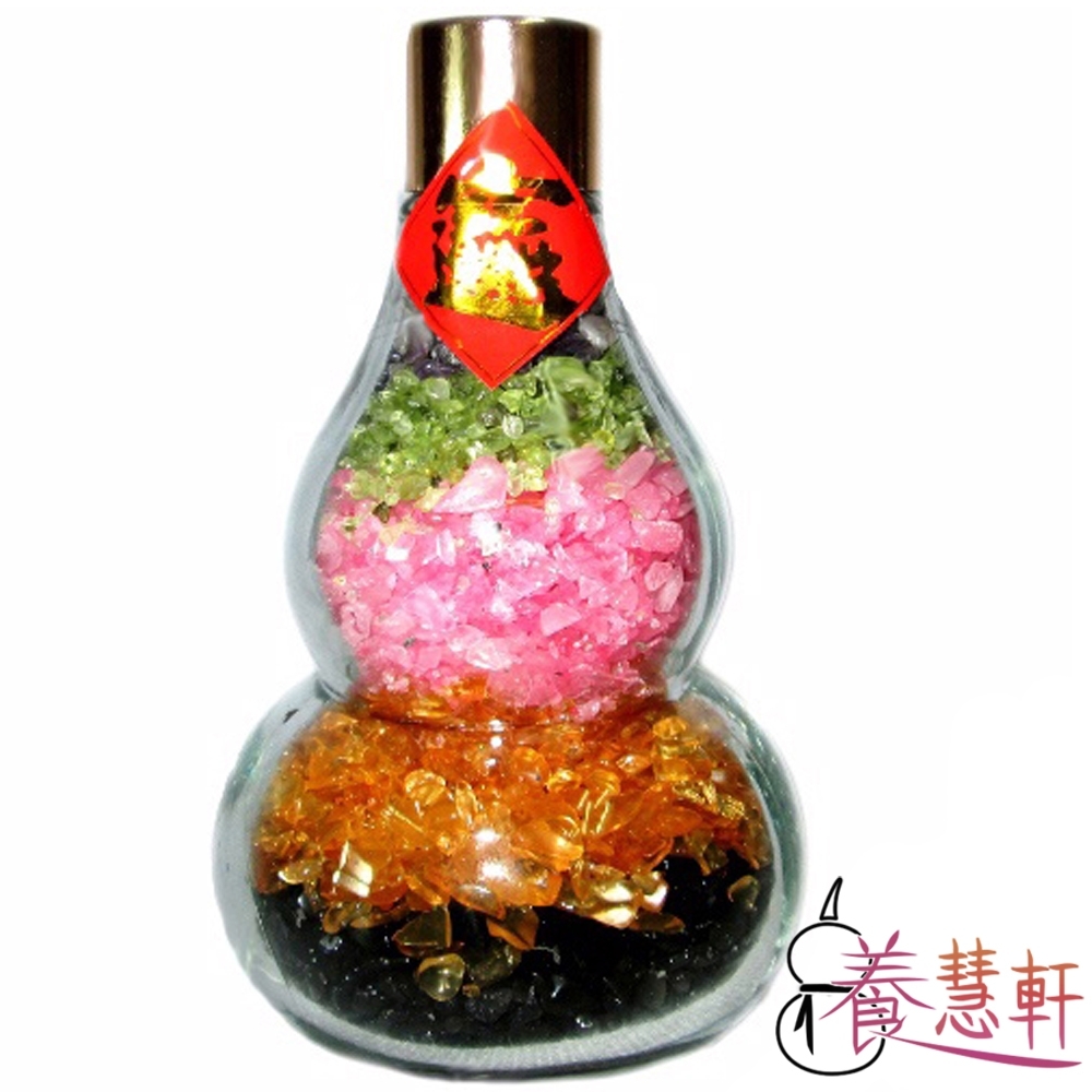 養慧軒 天然五行水晶葫蘆瓶擺件(高11cm)