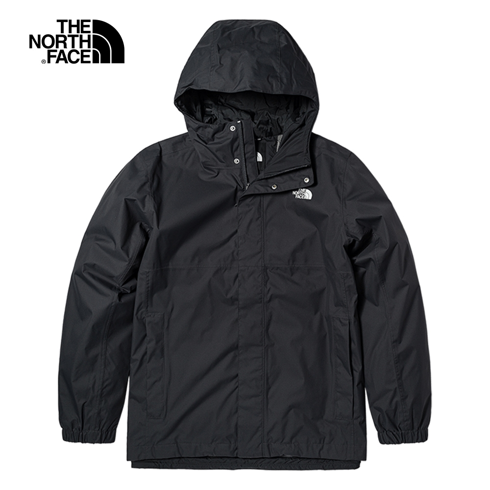 The North Face 官方旗艦】北面男款灰色防水透氣連帽衝鋒衣｜86RK0C5