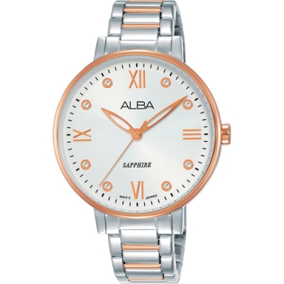 ALBA 雅柏 施華洛世奇羅馬腕錶-36mm(AH7T40X1/VJ21-X155KS)