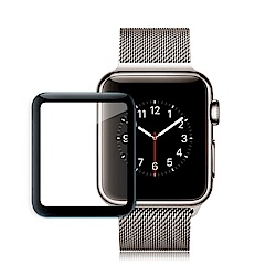 GLA Apple Watch Series 3/2/1 38mm全膠曲面滿版玻璃貼(黑)