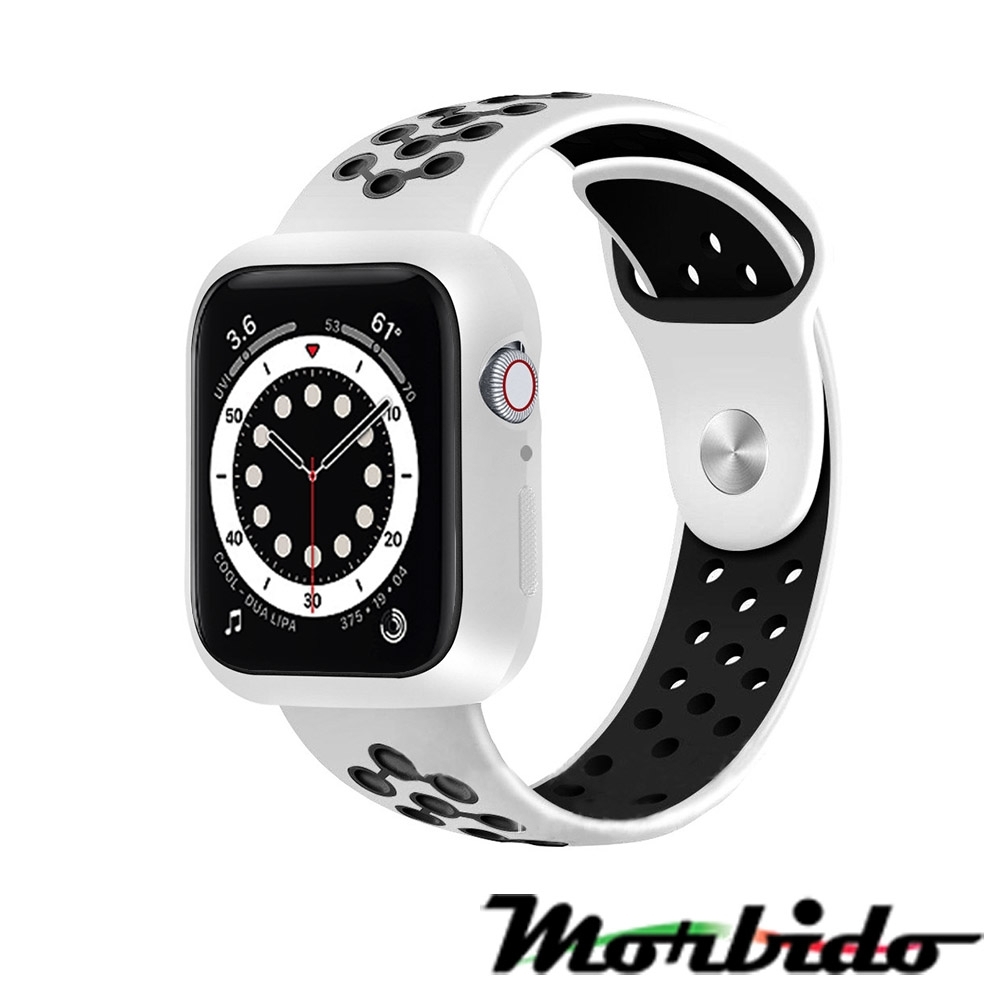 Morbido蒙彼多Apple Watch 6/SE 40mm透氣矽膠運動錶帶黑白| 錶帶/錶環