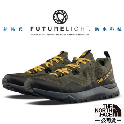 The North Face 男款 FUTURELIGHT 防水透氣登山健行鞋_黑/綠 V