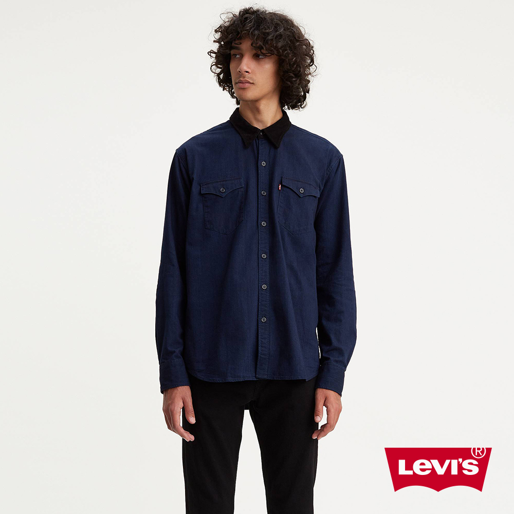 Levis 牛仔襯衫 男裝 V型雙口袋 深藍