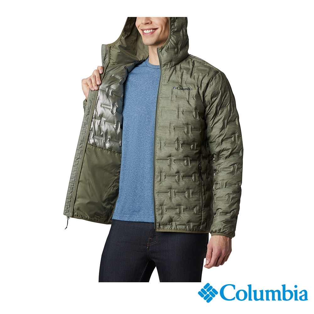 Columbia 哥倫比亞 男款-Delta Ridge 鋁點保暖650FP羽絨連帽外套-軍綠 UWE09540AG/HF