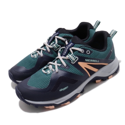 Merrell 戶外鞋 MQM Flex 2 GTX 女鞋 登山 越野 耐磨 防潑水 彈性支撐 膠底 藍 綠 ML033676