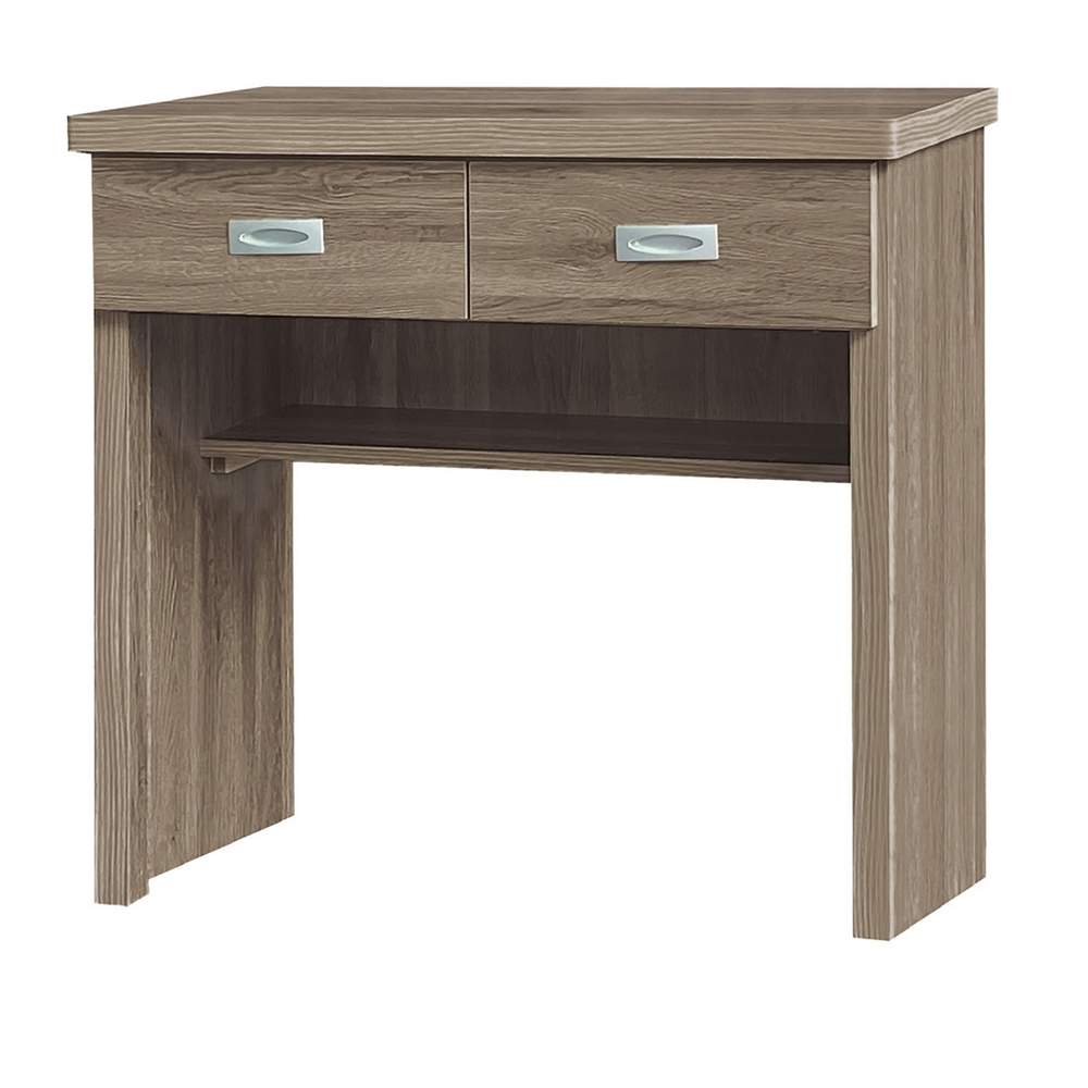 AS DESIGN雅司家具-卡爾2.7尺兩抽木芯板灰橡色書桌-78.4x39x77cm(四色可選)