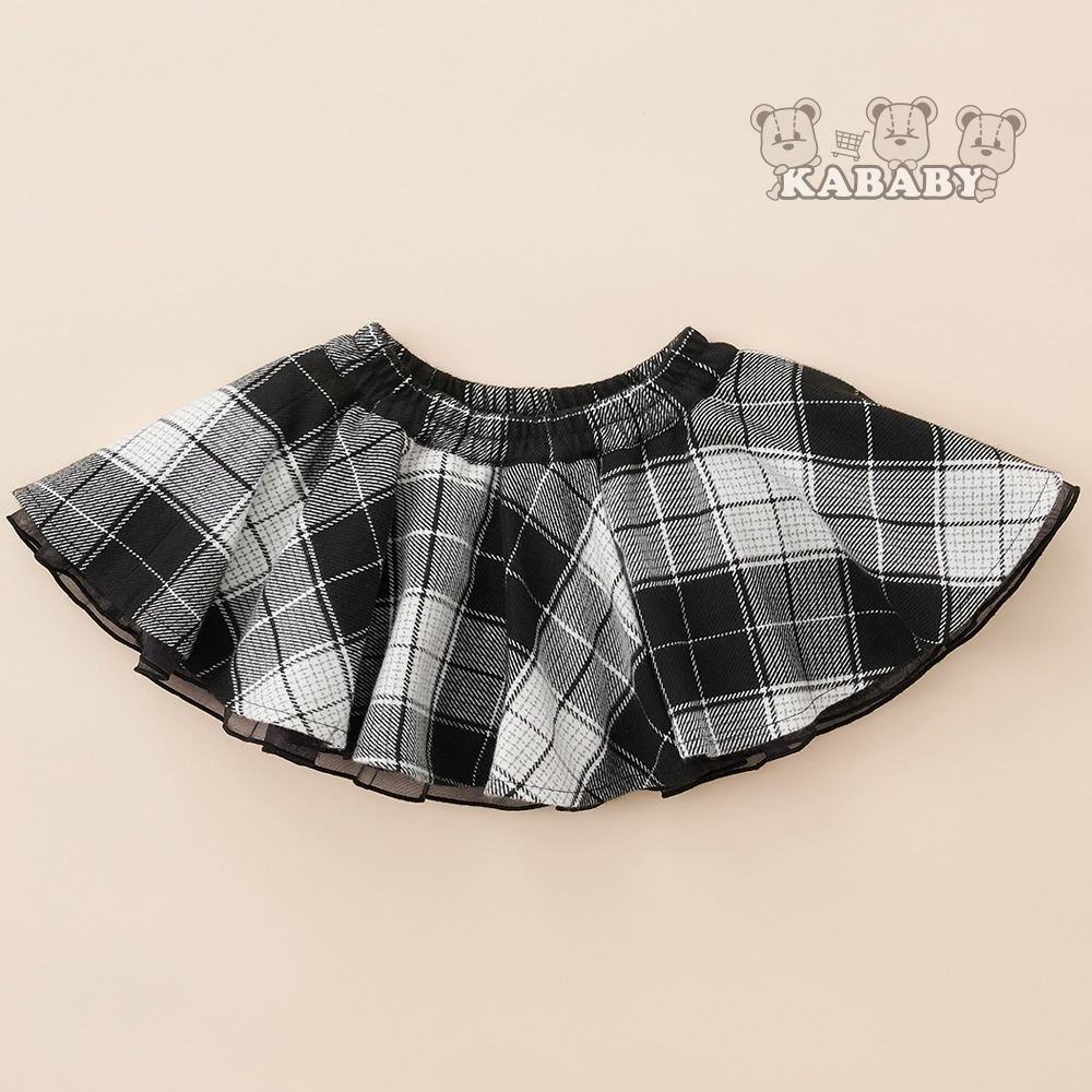 【金安德森】KA黑格紋短澎裙(黑色)105-125