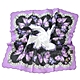 ANNA SUI 日本製繽紛彩蝶圖騰玫瑰字母LOGO刺繡大帕領巾(黑/紫邊) product thumbnail 1