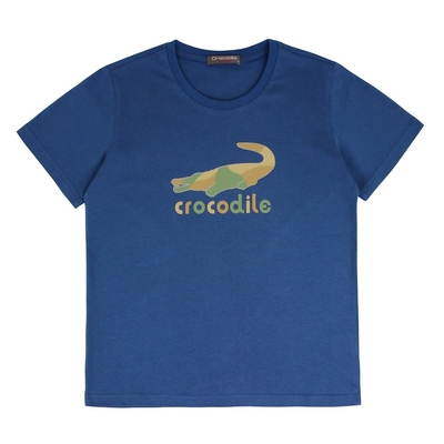 Crocodile Junior小鱷魚童裝- 經典鱷魚拚色印圖T恤 ( C65413-05 大碼款)