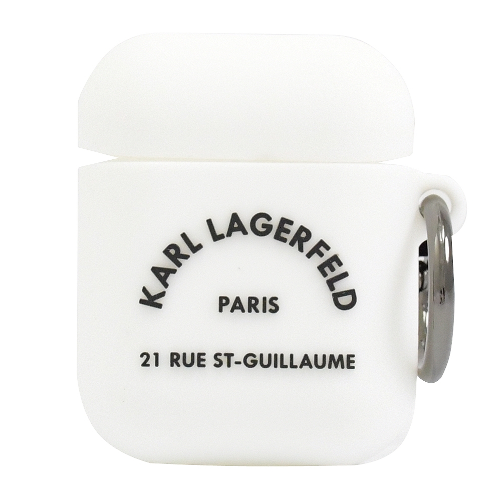 KARL LAGERFELD 浮雕品牌LOGO Airpods1 / 2 矽膠保護套