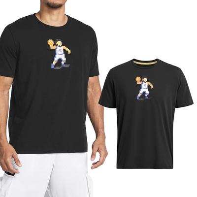 Under Armour 短袖 Curry Animated Tee 男款 黑 混紡 庫里 像素風 咖哩 短T UA 1383868001