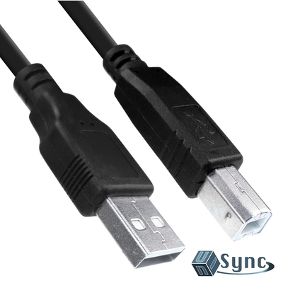 (2入)【UniSync】 USB2.0A 公對B公 印表機 傳真機 傳輸連接線 黑/1.5M