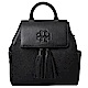 TORY BURCH THEA 流蘇飾荔枝紋精緻LOGO翻蓋束口後背包-經典黑(mini) product thumbnail 1