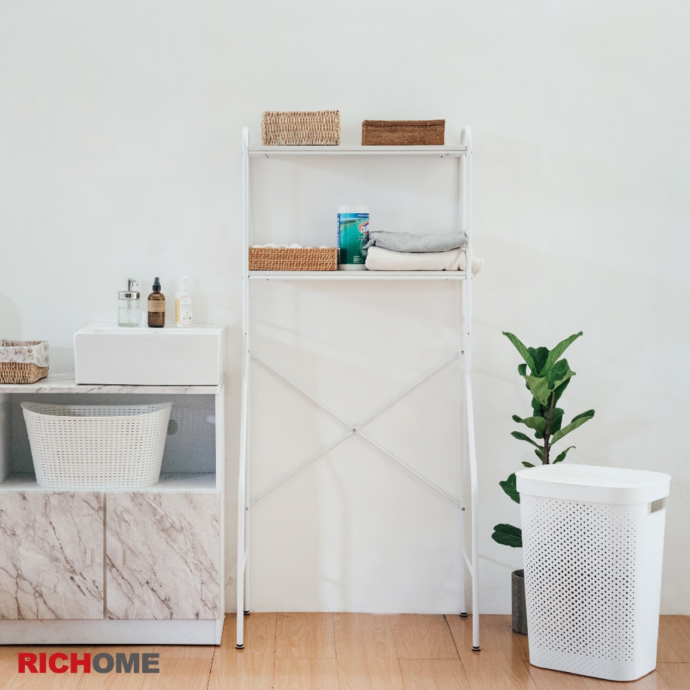 RICHOME-木美洗衣機置物架W75.5xD48xH158CM
