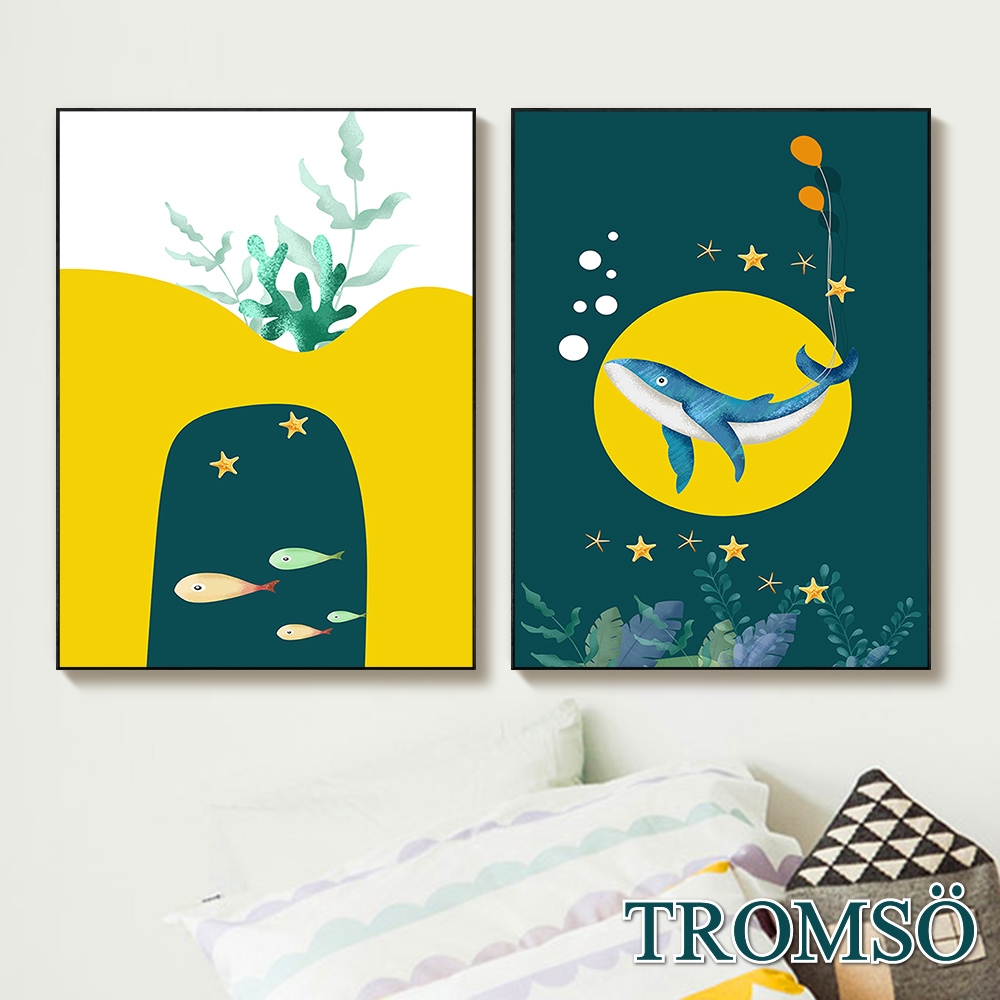 TROMSO北歐生活版畫有框畫-樂活海洋WA199(二幅一組)