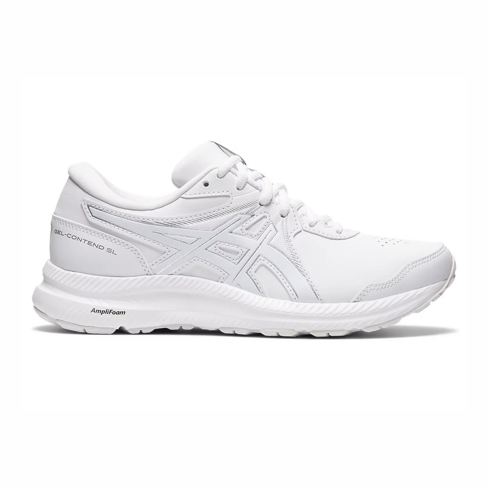 Asics GEL-Contend SL [1132A057-100] 女 慢跑鞋 運動 路跑 基本款 耐磨 皮革 白