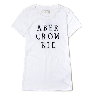 麋鹿 AF A&F 經典圖案設計短袖T恤(女)-白色