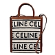 CELINE 經典LOGO印花毛呢直式手提/斜背包(白/黑色) product thumbnail 1