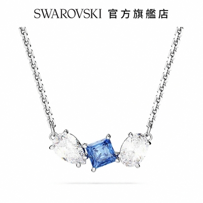 SWAROVSKI 施華洛世奇 Mesmera 鏈墜 混合式切割, 藍色, 鍍白金色