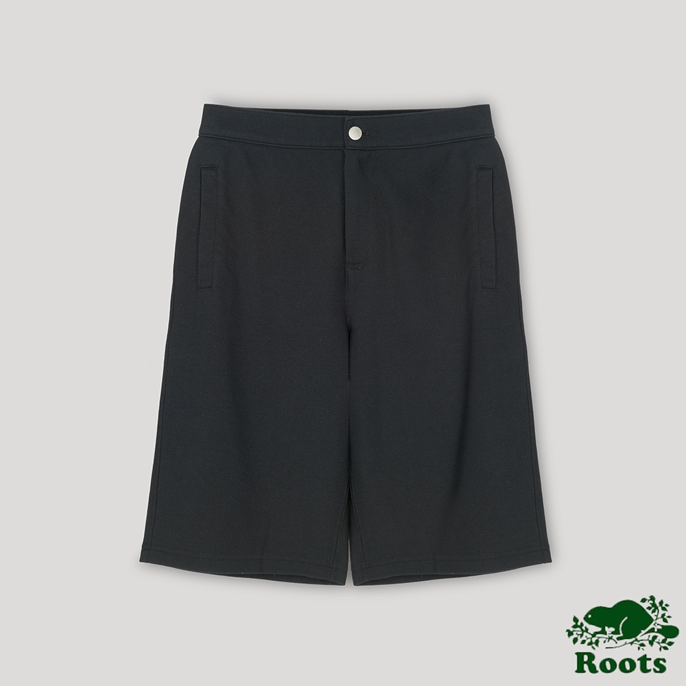 Roots 女裝- 摩登週間系列 斜紋素色過膝短褲-黑色 product image 1