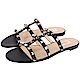VALENTINO Rockstud 5mm 鉚釘飾小牛皮平底涼鞋(黑色) product thumbnail 1