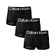 【Calvin Klein】CK Microfiber寬腰帶短版男四角內褲三件組-白LOGO-黑色(CK內褲 男內褲) product thumbnail 1
