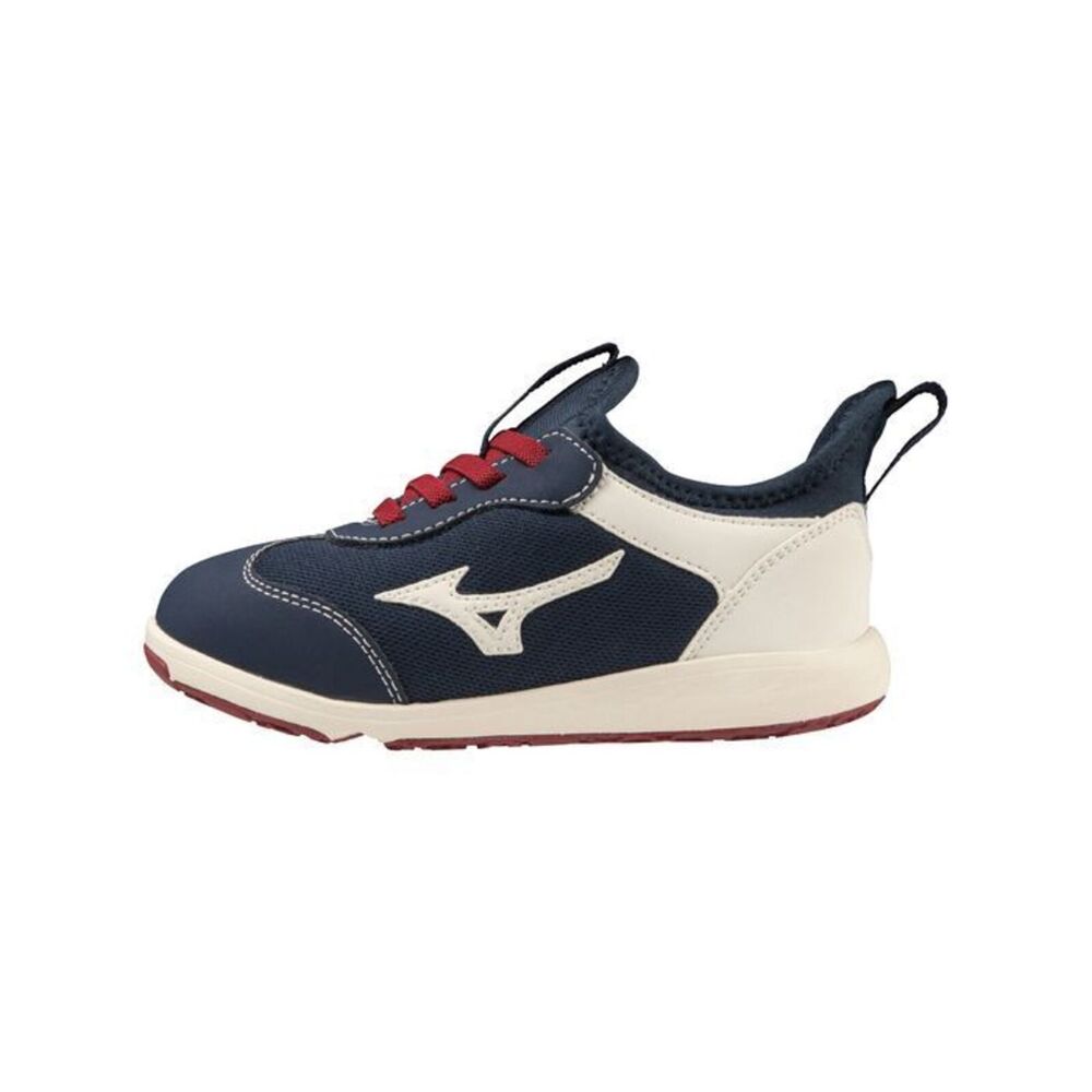 Mizuno Plamore Slip-On [C1GD233401] 大童 慢跑鞋 運動 休閒 襪套式 舒適 深藍