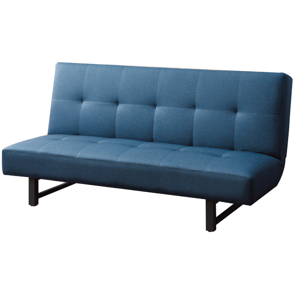 綠活居 雷斯時尚藍皮革沙發/沙發床(展開式機能設計)-180x88x95cm免組