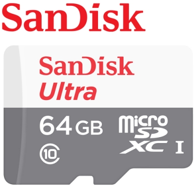 SanDisk 64GB 100MB/s Ultra microSDXC UHS-I 記憶卡 白卡