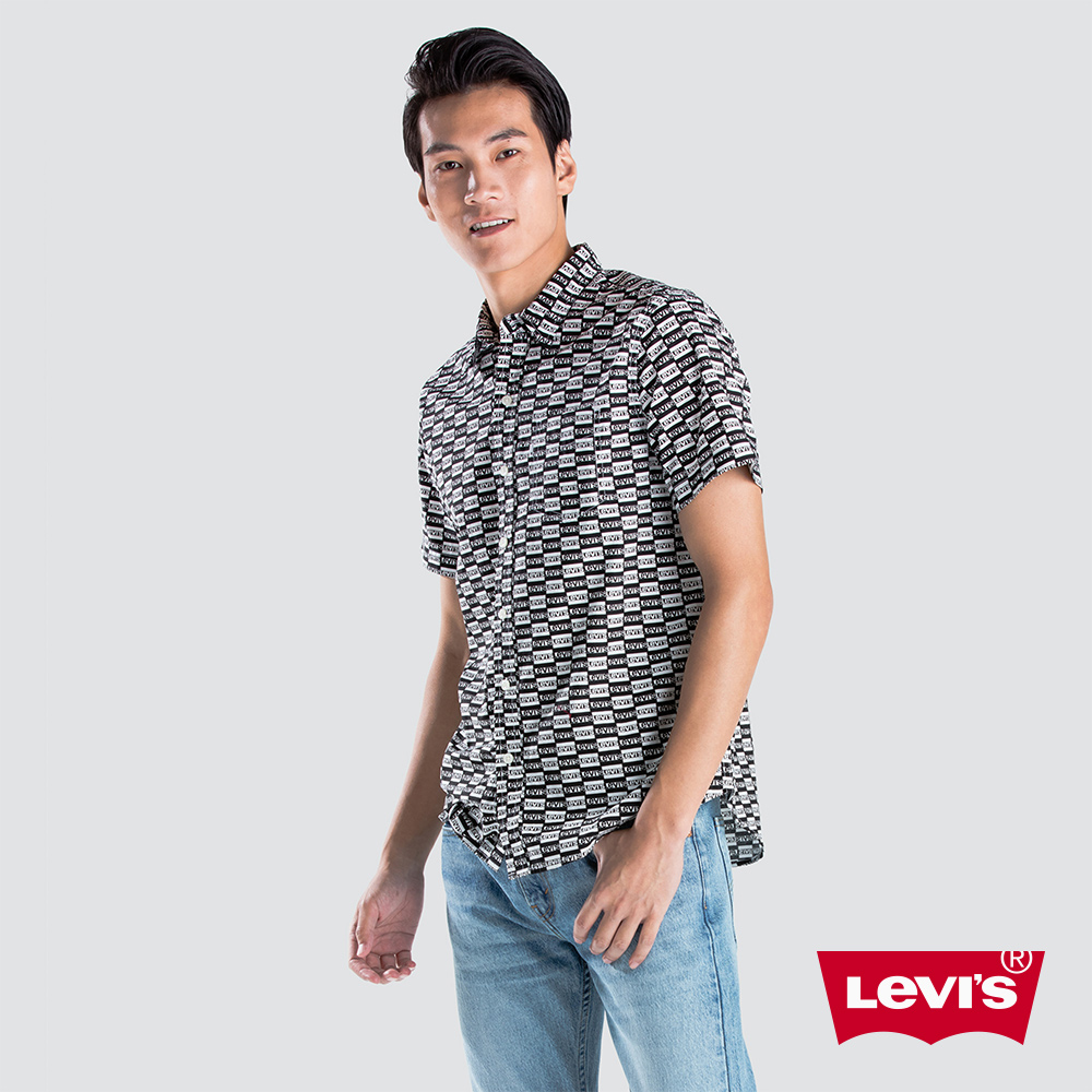 Levis 男款 純棉襯衫 休閒版型 滿版棋盤Logo