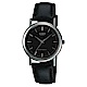 CASIO 經典簡約時尚皮帶紳士腕錶(MTP-1095E-1A)-黑面x黑/35mm product thumbnail 1