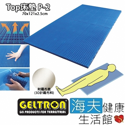 海夫健康生活館 Geltron Top P-2 固態凝膠床墊 上半身/兒童用 附3D針織透氣床罩 70x121x2.5_GTP-2