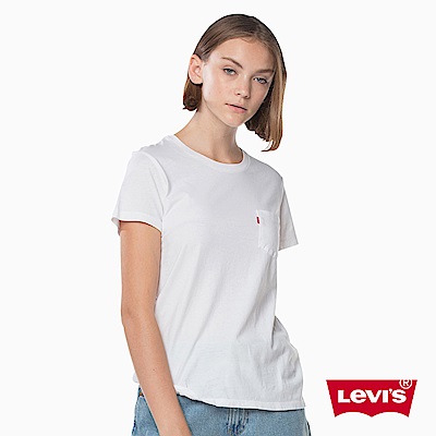 Levis T恤 女裝 短袖純棉素TEE 單口袋