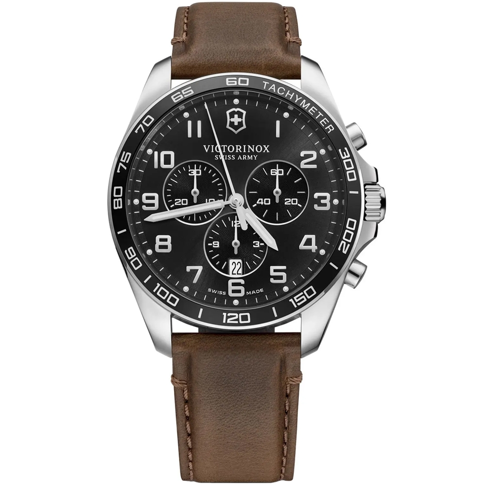 VICTORINOX瑞士維氏 Fieldforce 經典計時腕錶-棕x黑 42mm / VISA-241928
