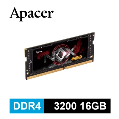 Apacer NOX 暗黑女神 DDR4 3200 16GB 筆記型超頻記憶體