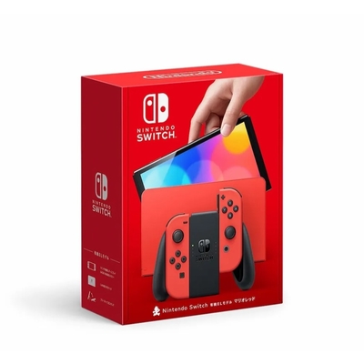 任天堂 Switch OLED 主機 瑪利歐 亮麗紅 台灣公司貨