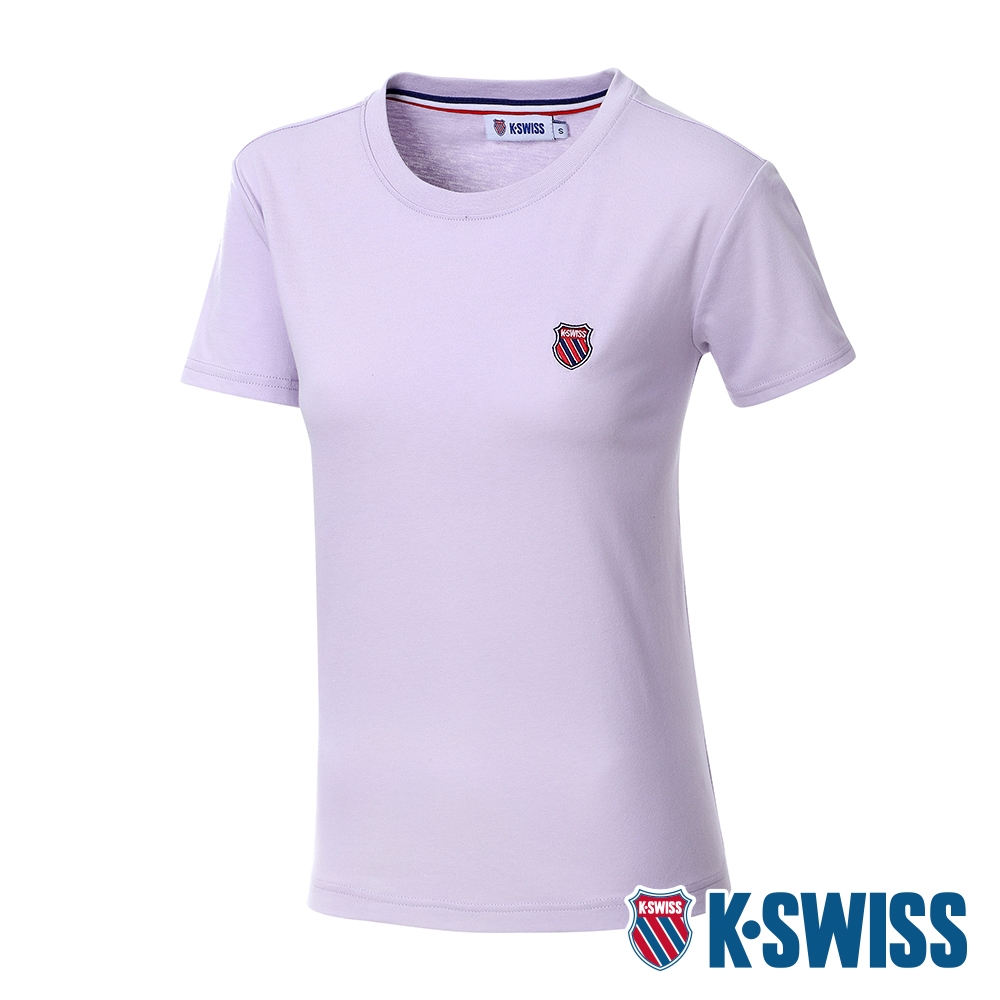 K-SWISS  Shield Logo Tee棉質吸排T恤-女-紫