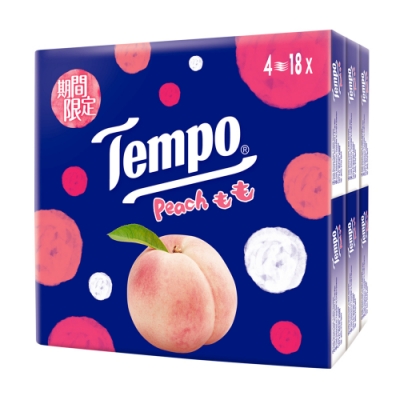Tempo紙手帕-水蜜桃 7抽x18包/組